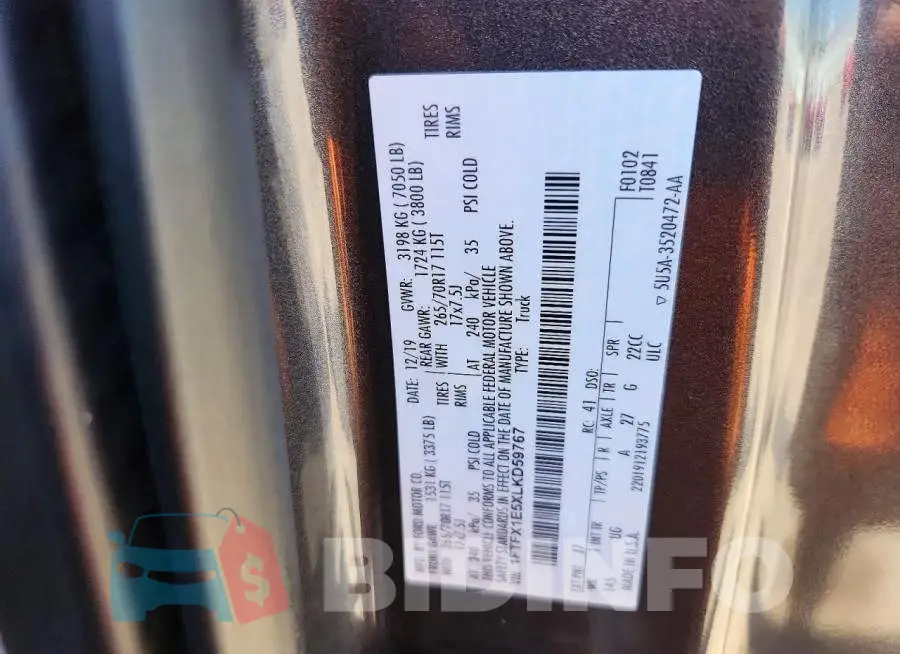 1FTFX1E5XLKD59767 Photo# 13