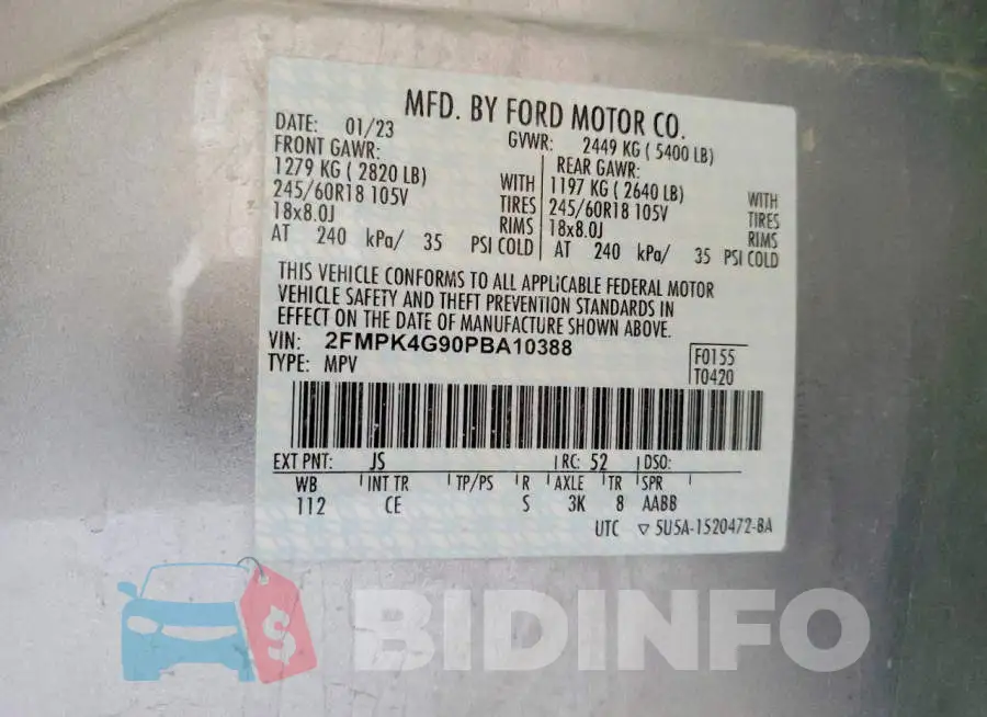 2FMPK4G90PBA10388 Photo# 14
