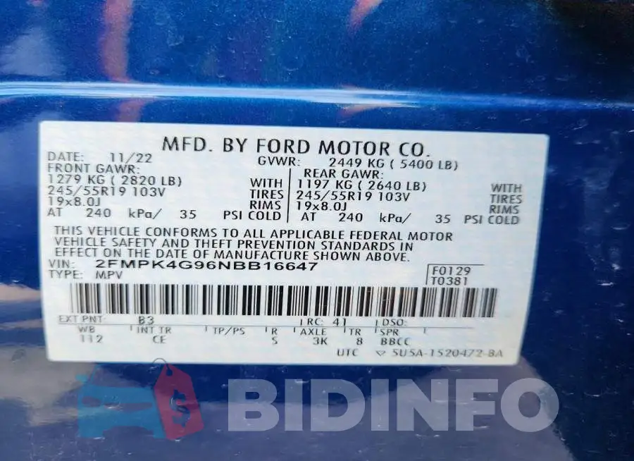 2FMPK4G96NBB16647 Photo# 13