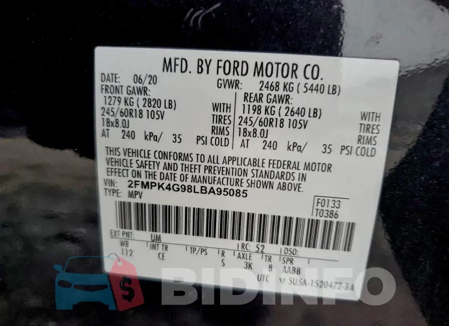 2FMPK4G98LBA95085 Photo# 13