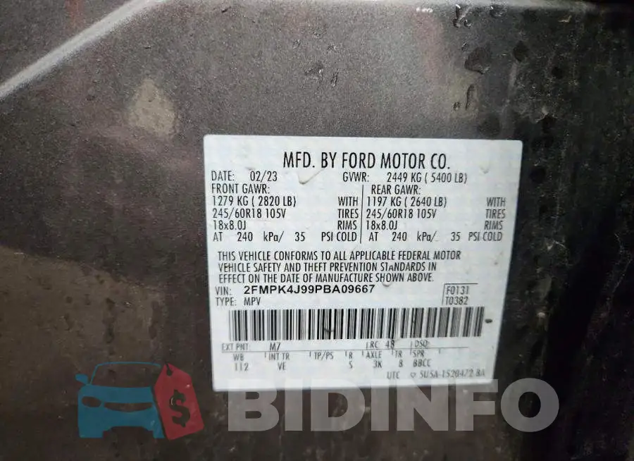 2FMPK4J99PBA09667 Photo# 13