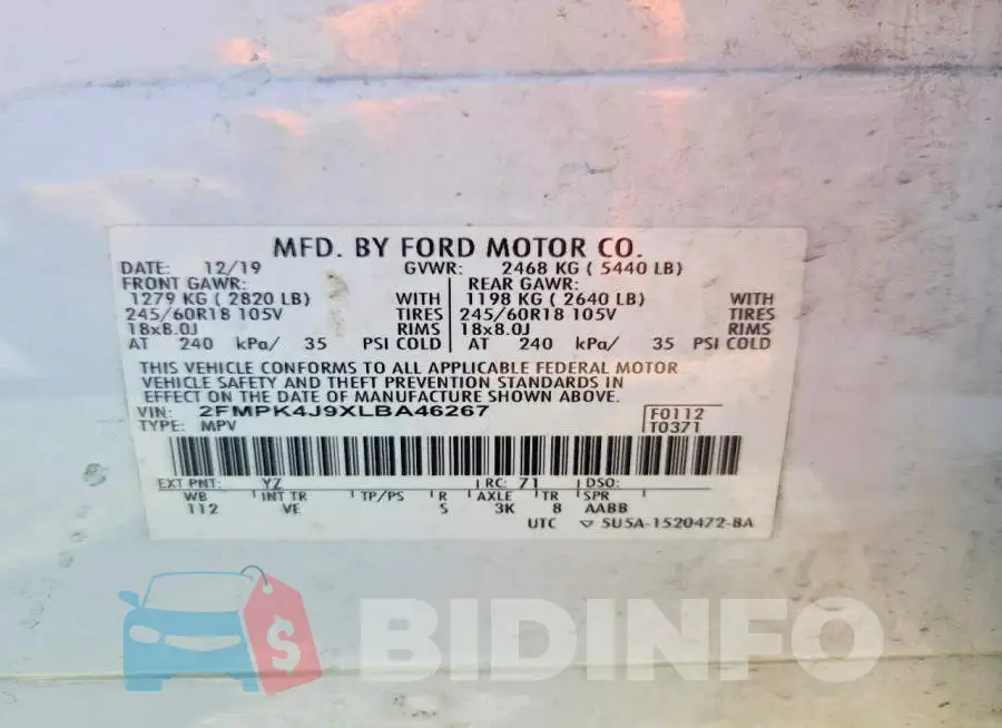 2FMPK4J9XLBA46267 Photo# 14