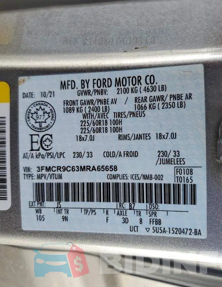 3FMCR9C63MRA65658 Photo# 14