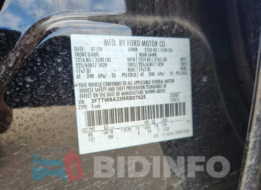 3FTTW8A33RRB07625 Photo# 12