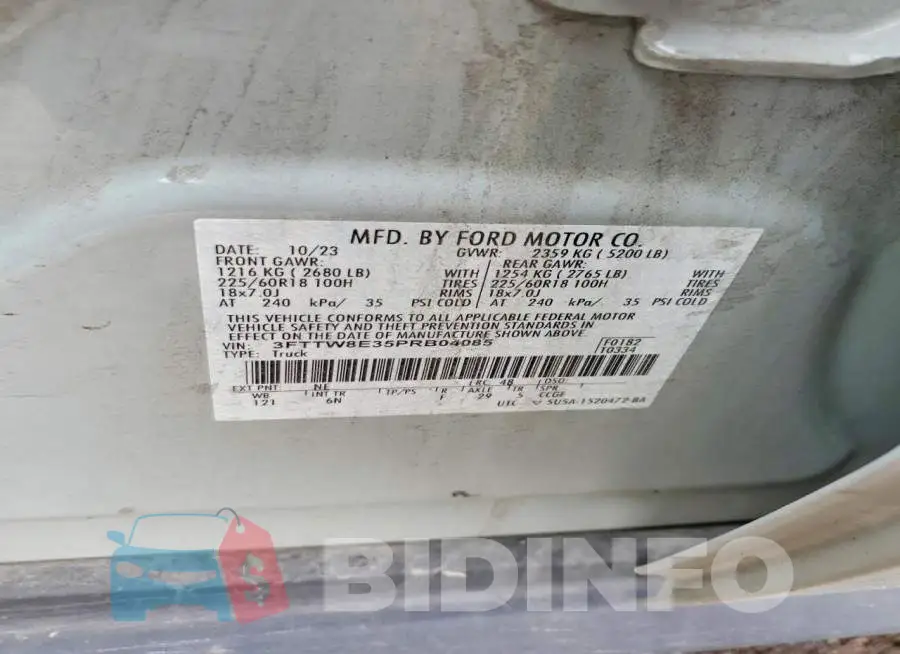 3FTTW8E35PRB04085 Photo# 13