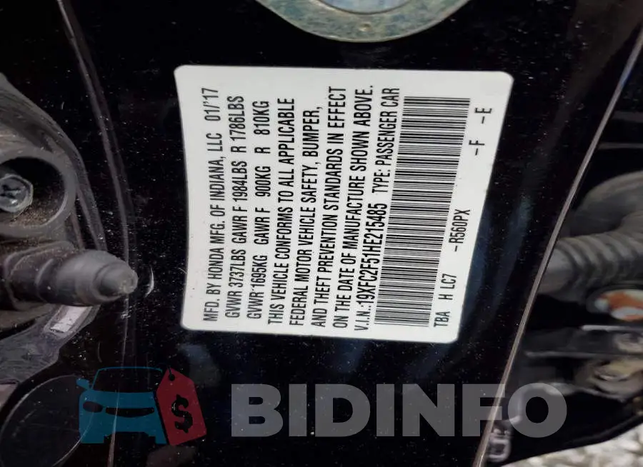 19XFC2F51HE215485 Photo# 12