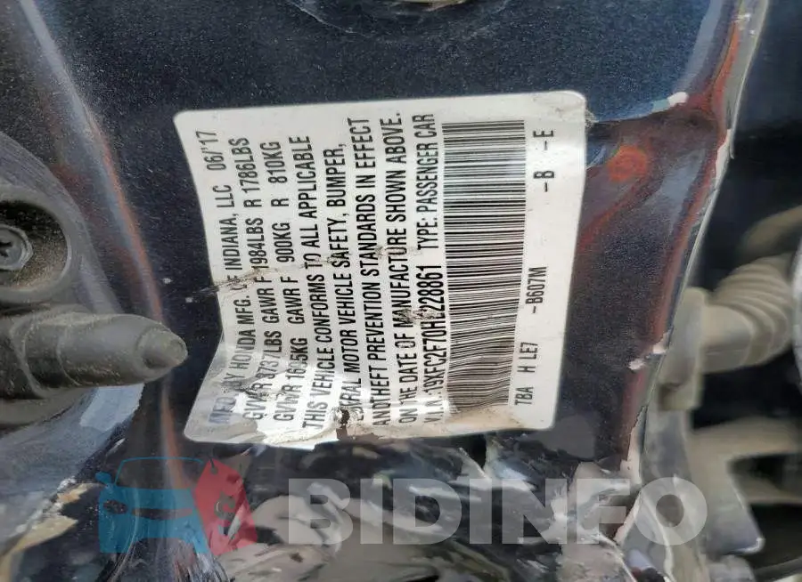 19XFC2F70HE228861 Photo# 13