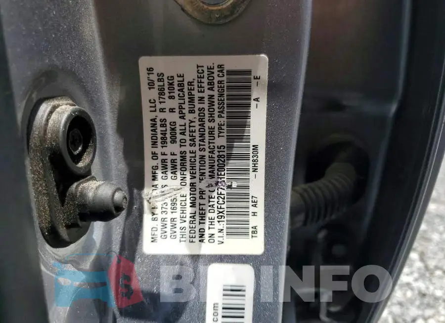 19XFC2F73HE002815 Photo# 12