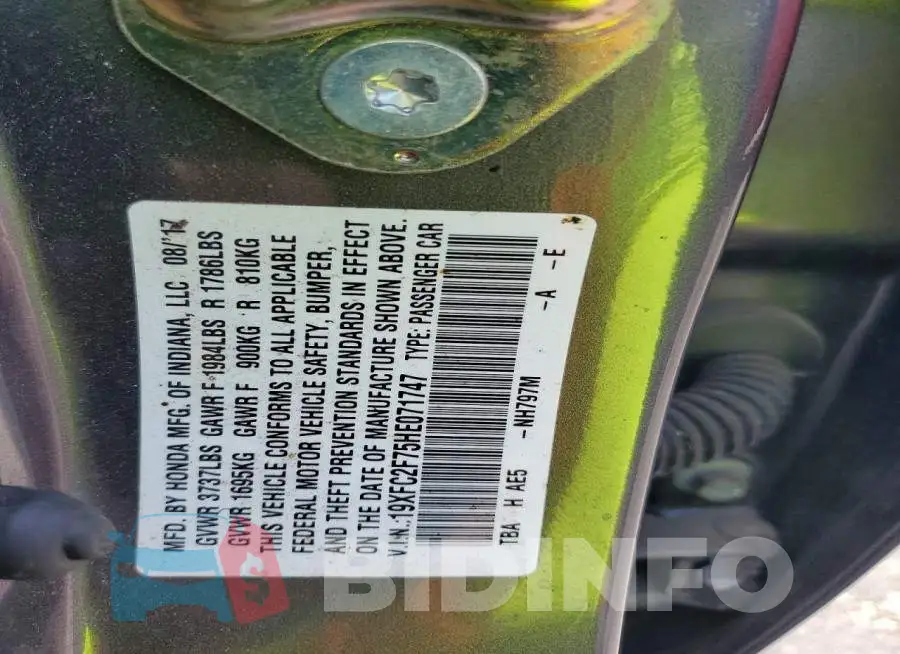 19XFC2F75HE071747 Photo# 12