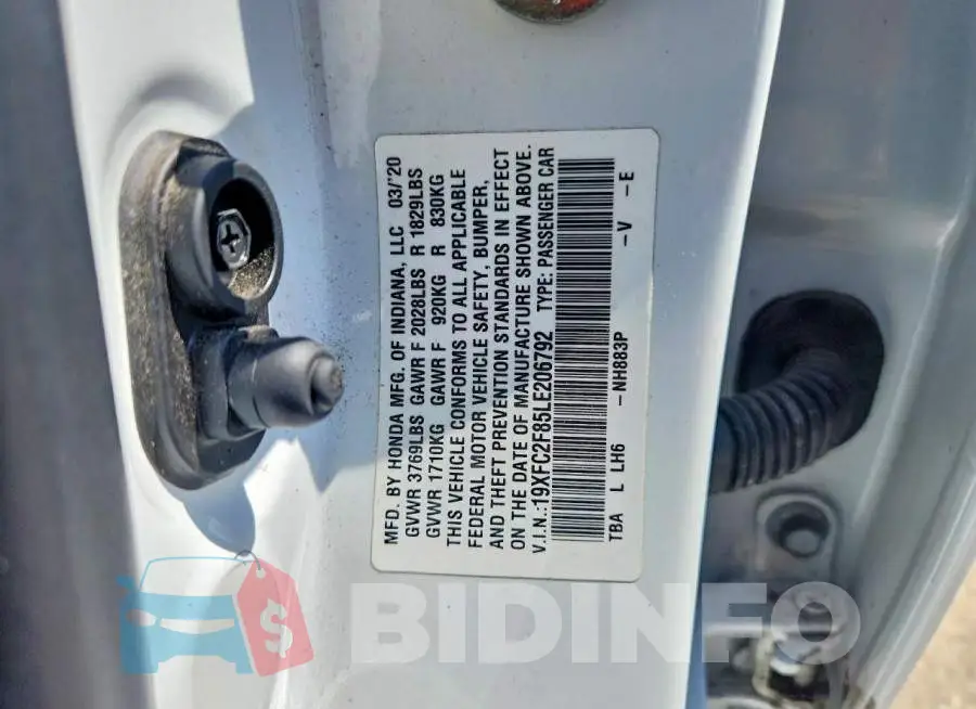 19XFC2F85LE206792 Photo# 12