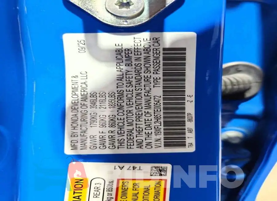 19XFL2H85TE005472 Photo# 12