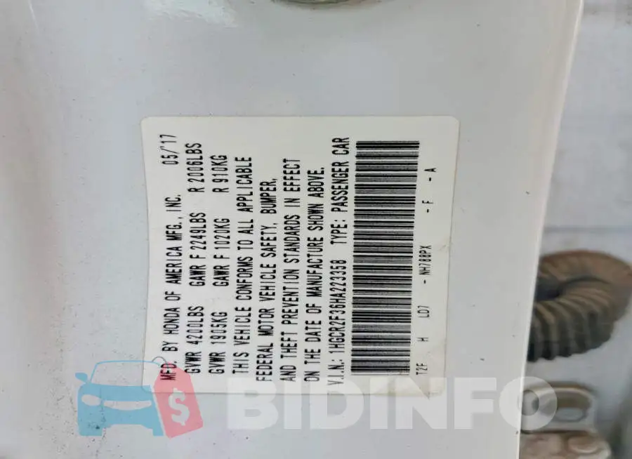 1HGCR2F36HA223358 Photo# 13