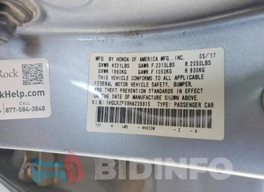 1HGCR2F59HA239815 Photo# 13