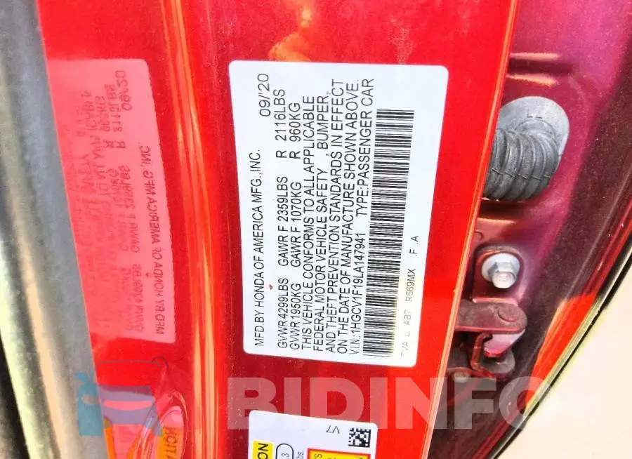 1HGCV1F19LA147941 Photo# 12