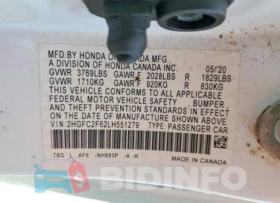 2HGFC2F62LH551279 Photo# 12