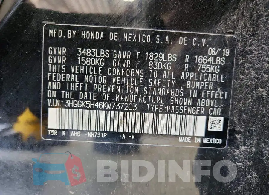 3HGGK5H46KM737203 Photo# 12