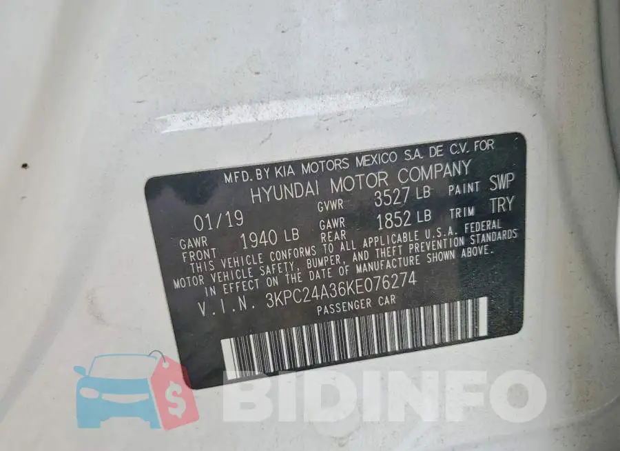 3KPC24A36KE076274 Photo# 12