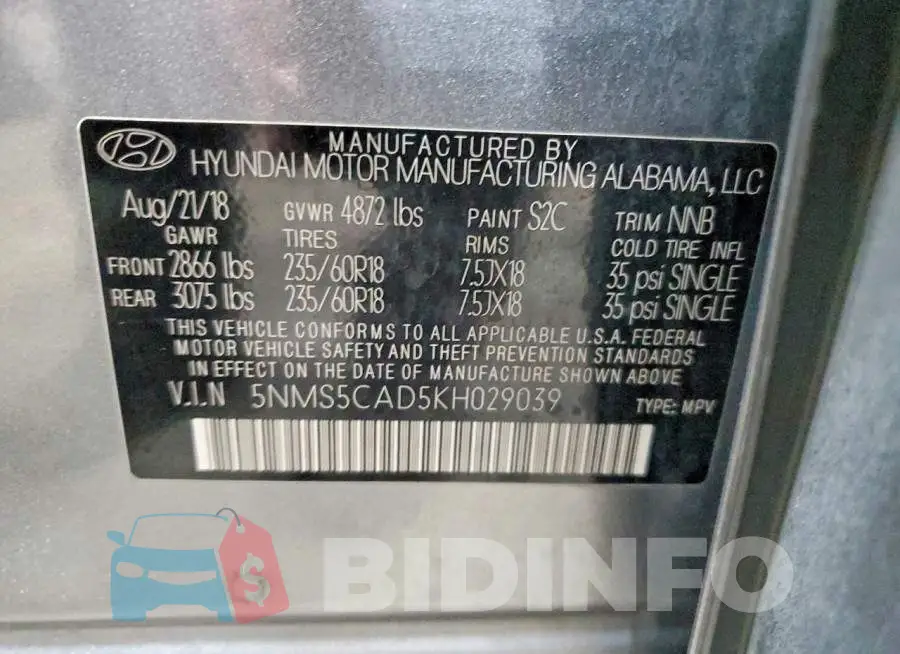 5NMS5CAD5KH029039 Photo# 13