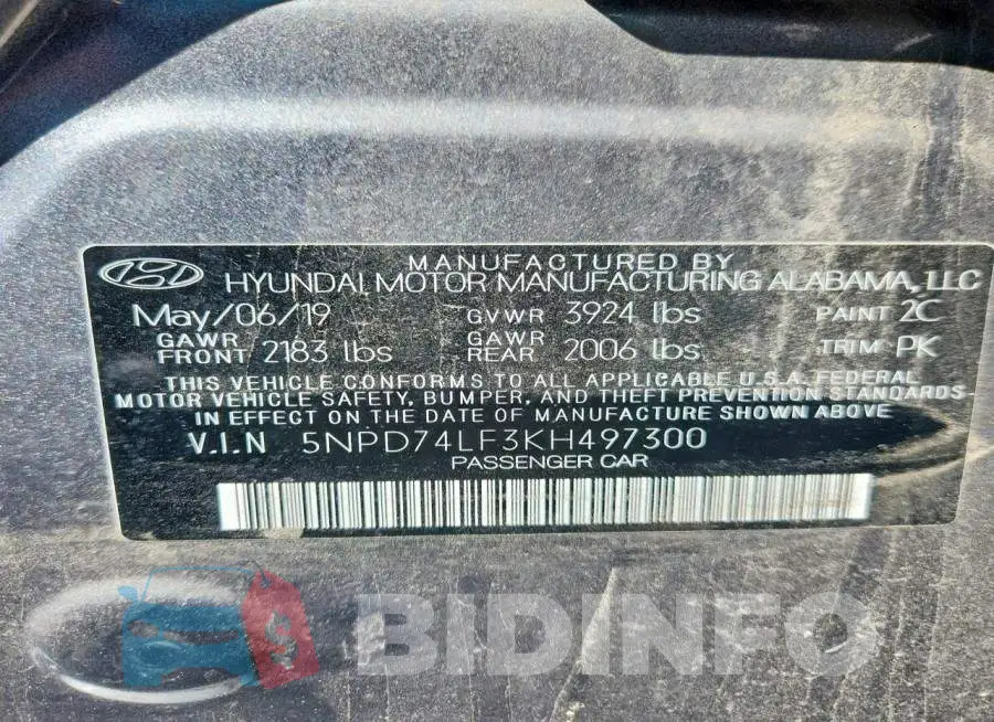 5NPD74LF3KH497300 Photo# 12
