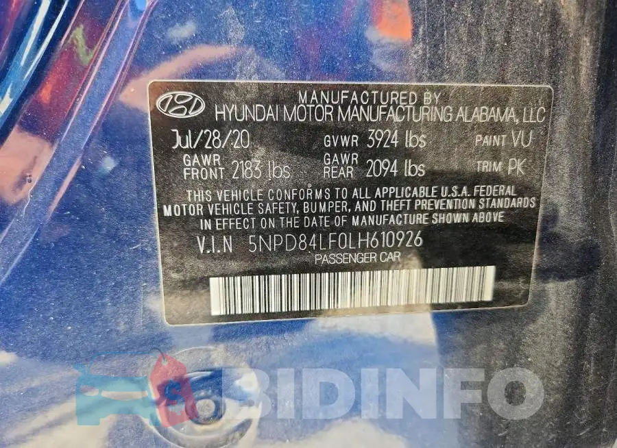 5NPD84LF0LH610926 Photo# 12