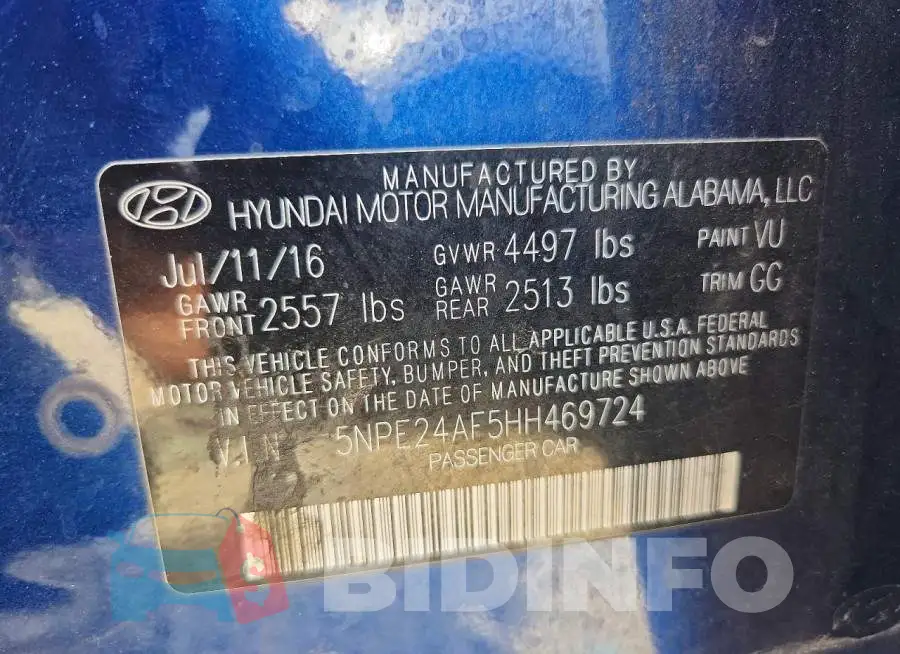 5NPE24AF5HH469724 Photo# 12