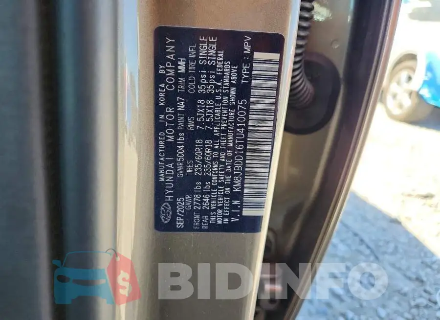 KM8JBDD16TU410075 Photo# 13