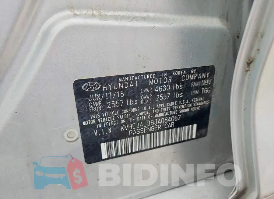 KMHE34L38JA084067 Photo# 12