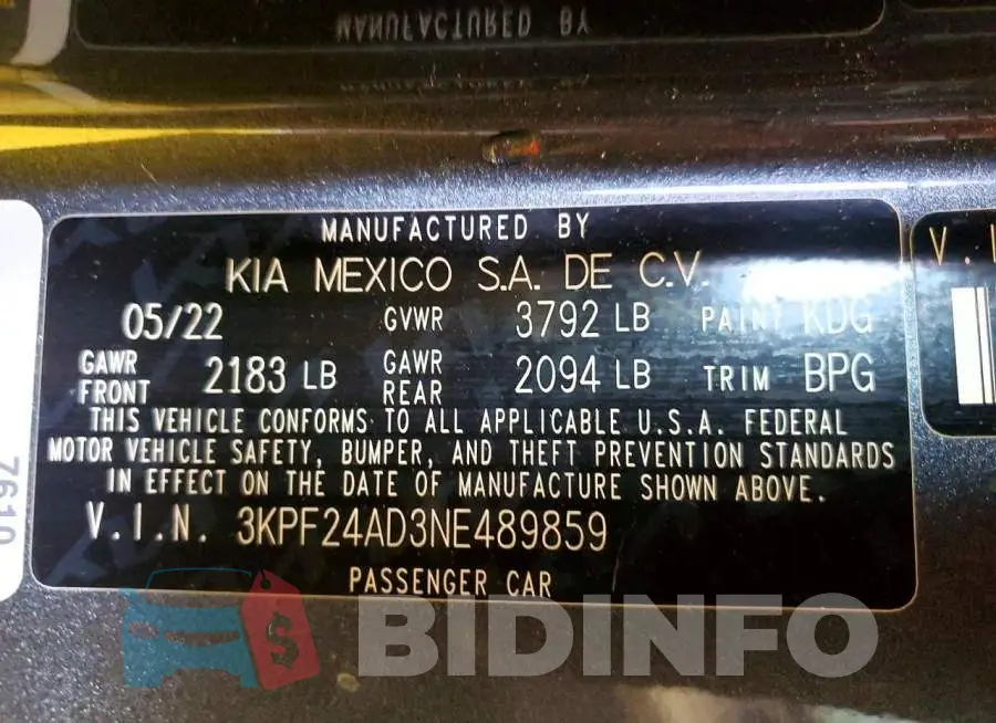3KPF24AD3NE489859 Photo# 13