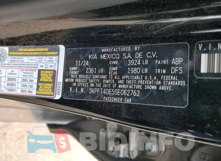 3KPFT4DE5SE062762 Photo# 12