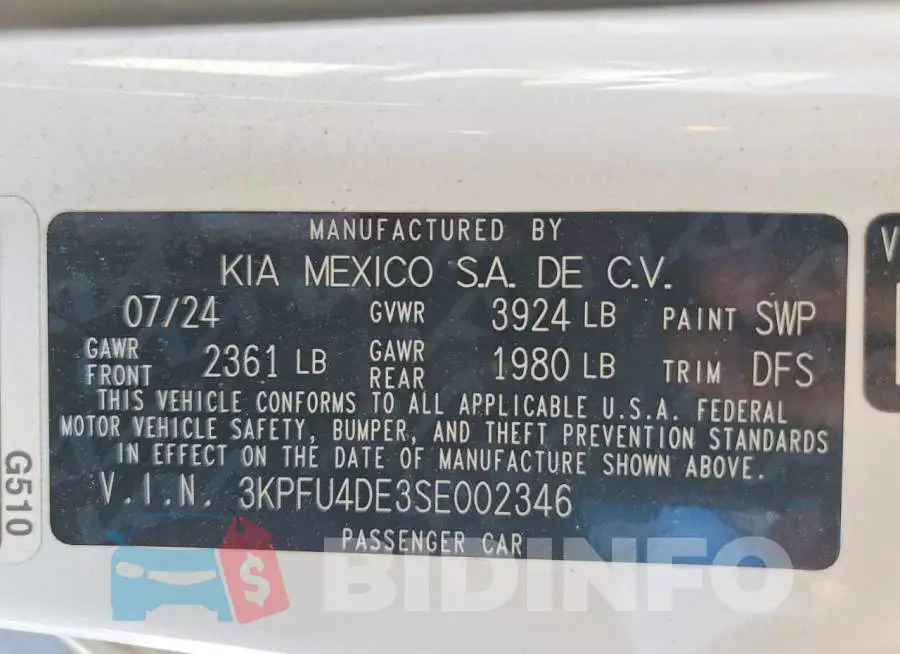3KPFU4DE3SE002346 Photo# 12