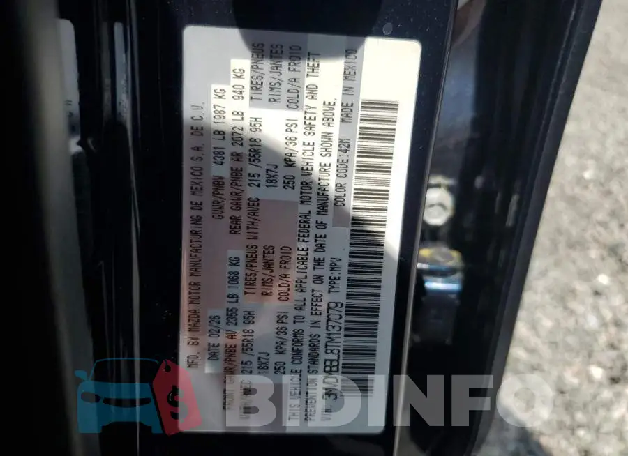 3MVDMBBL8TM137079 Photo# 12