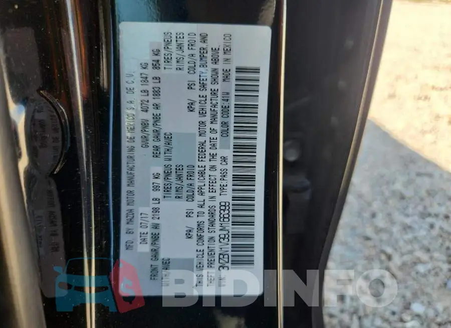 3MZBN1V39JM166399 Photo# 12