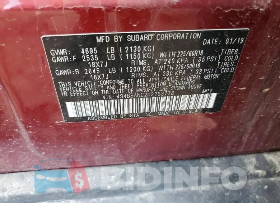 4S4BSANC2K3293778 Photo# 12