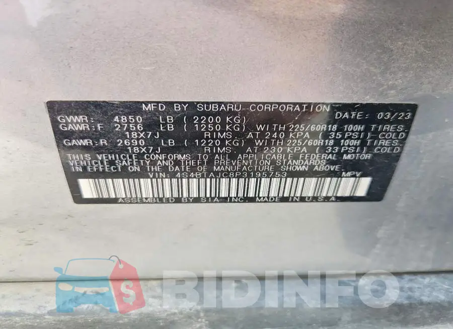 4S4BTAJC8P3195753 Photo# 13