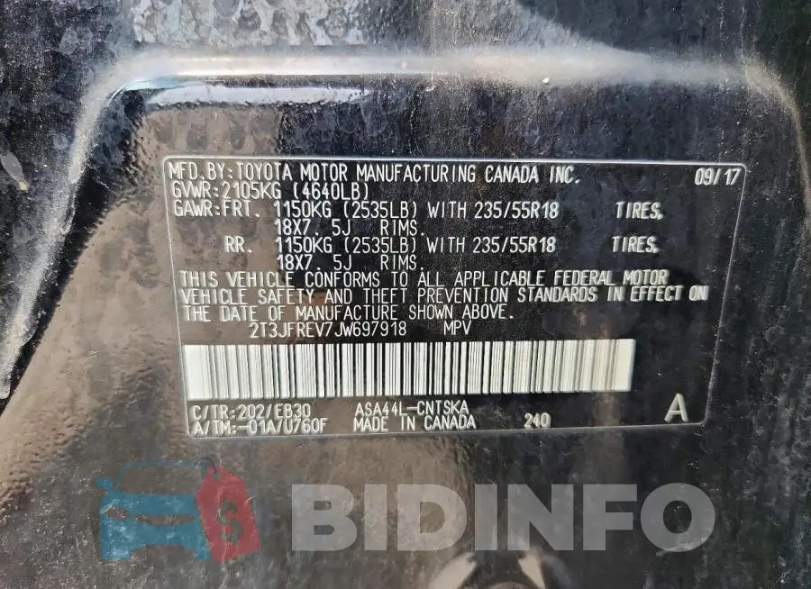 2T3JFREV7JW697918 Photo# 13