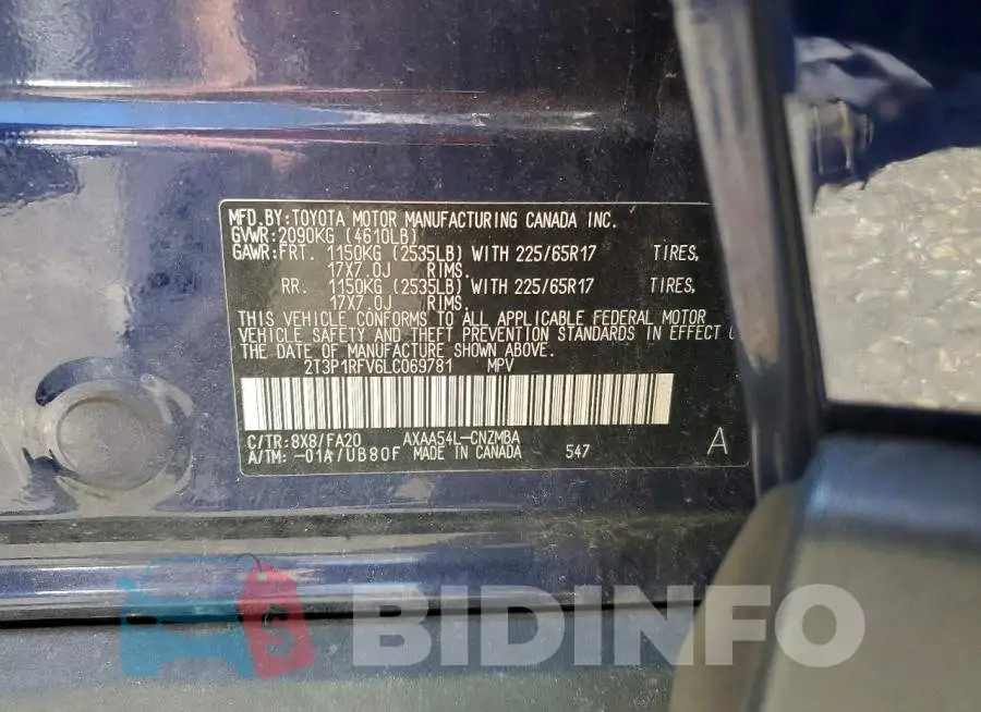 2T3P1RFV6LC069781 Photo# 13