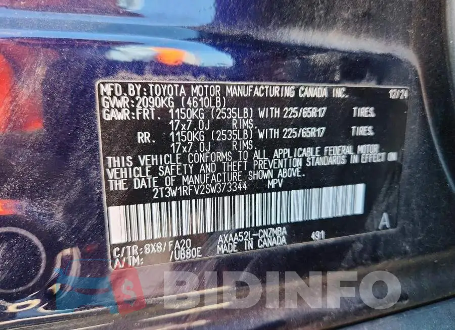 2T3W1RFV2SW373344 Photo# 14