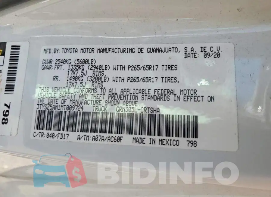 3TYSZ5AN1MT009724 Photo# 12