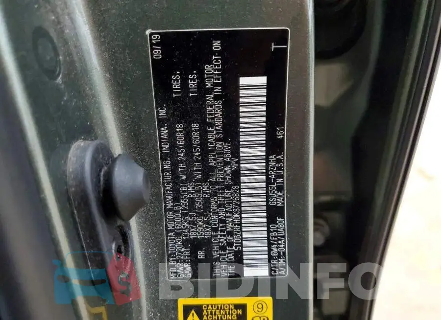 5TDBZRFH0KS726828 Photo# 13