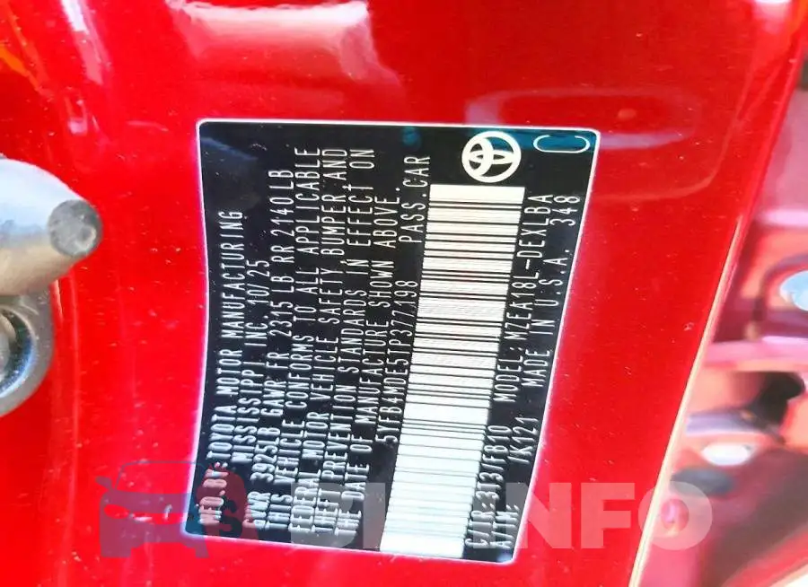 5YFB4MDE5TP377198 Photo# 12