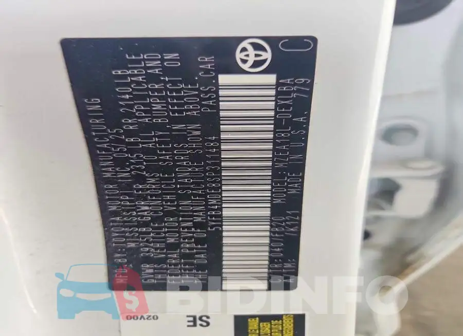 5YFB4MDE8SP311484 Photo# 12