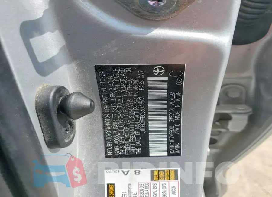 JTDBCMFE0S3073543 Photo# 12