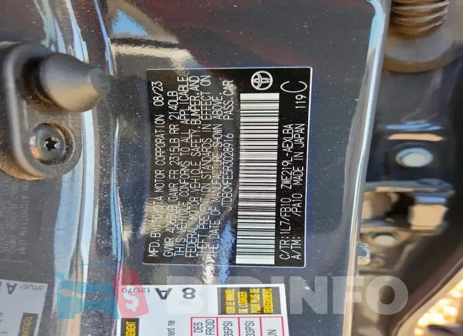 JTDBCMFE5R3028916 Photo# 12