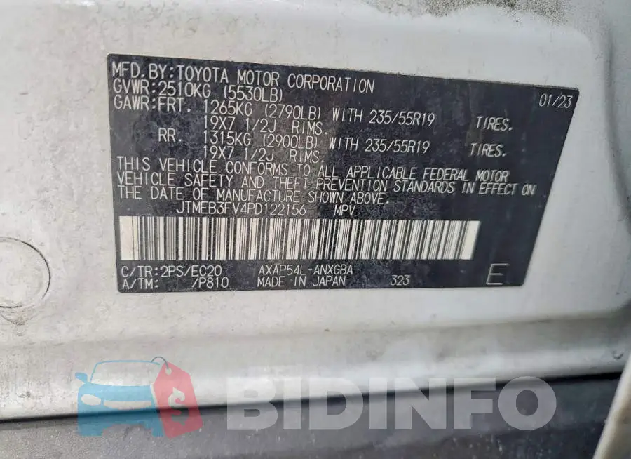 JTMEB3FV4PD122156 Photo# 13