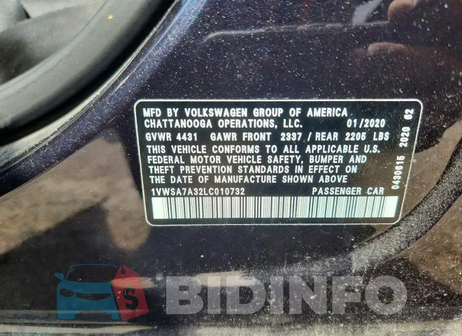 1VWSA7A32LC010732 Photo# 13