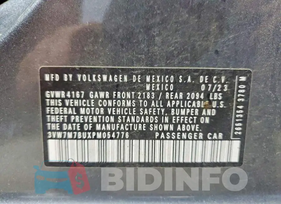 3VW7M7BUXPM054776 Photo# 12