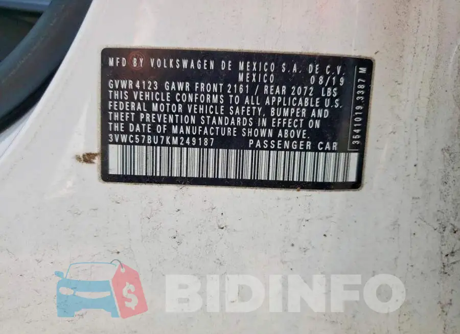 3VWC57BU7KM249187 Photo# 12