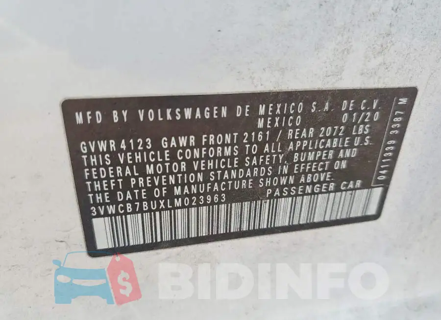 3VWCB7BUXLM023963 Photo# 12