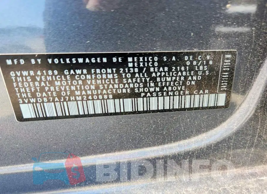 3VWDB7AJ7HM240888 Photo# 12