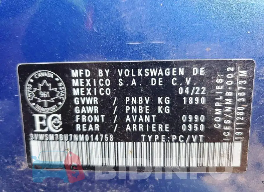 3VWSM7BU7NM014758 Photo# 13